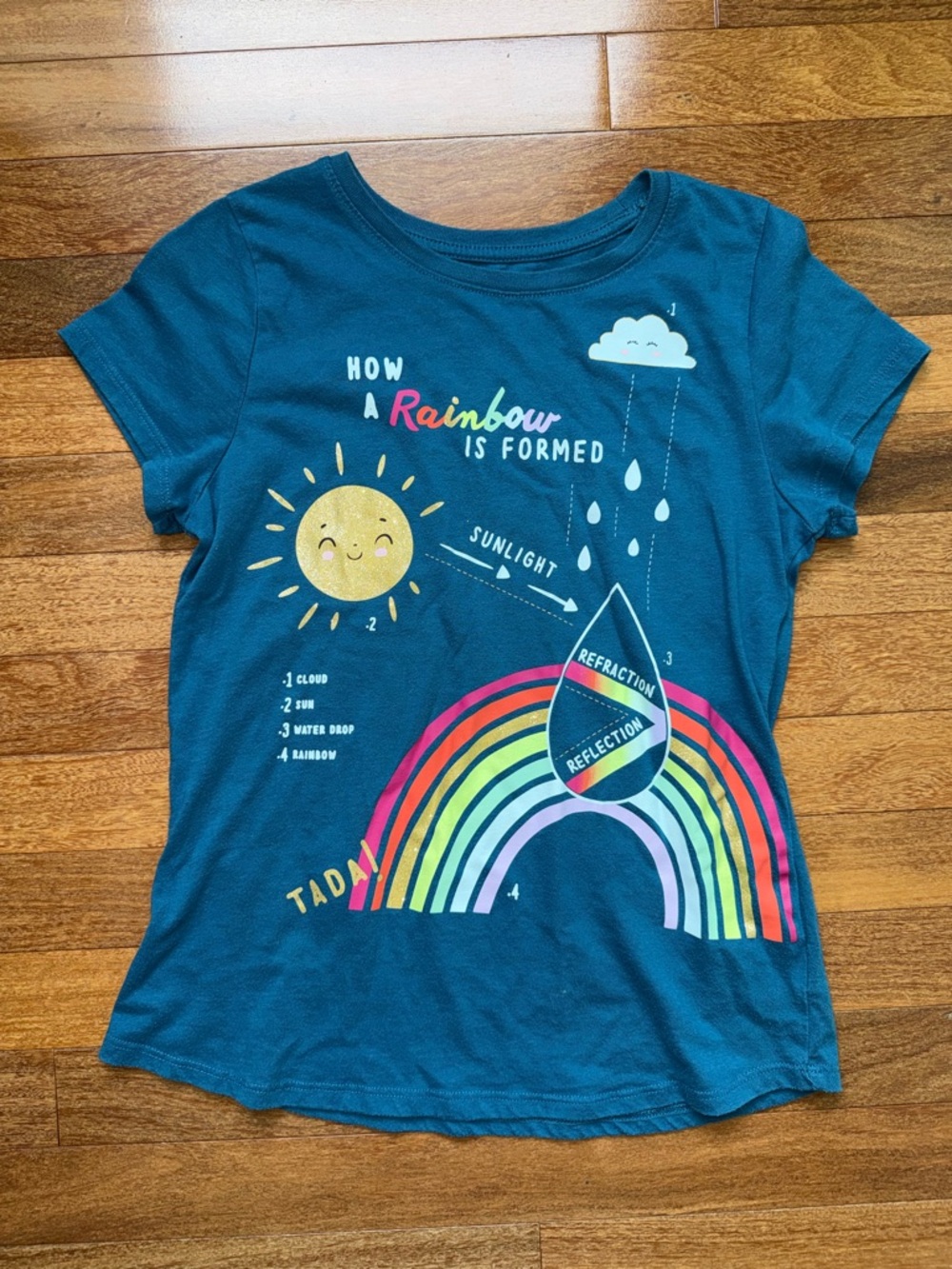 wonder nation Teal Rainbow Science Graphic Tee